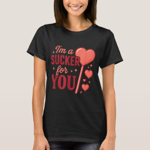 T-shirt Groovy Im A Sucker For You Retro Heart Candy Valen