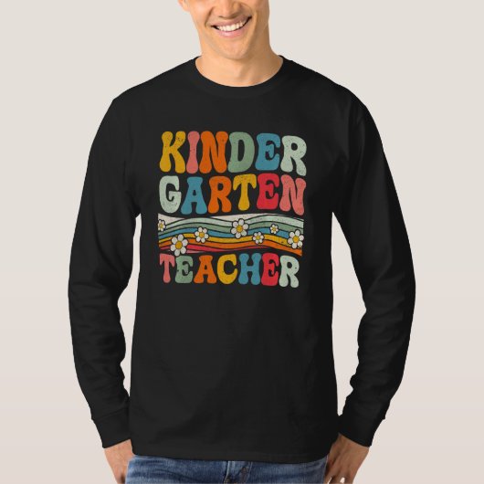 T-shirt Groovy Kindergarten Teacher First Day Of Back To S (Devant)