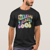T-shirt Groovy KINDNESS IS ALWAYS COOL Retro Stop Bullying (Devant)