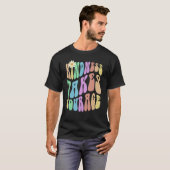 T-shirt Groovy KINDNESS TAKES COURAGE Retro Stop Bullying  (Devant entier)