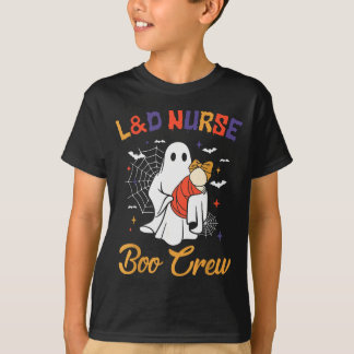 T-shirt Groovy L&amp;d Nurse Boo Crew Ghost Halloween Moth