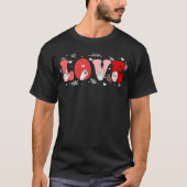 T-shirt Groovy LOVE Sign Language ASL Valentines Day Teach (Devant)