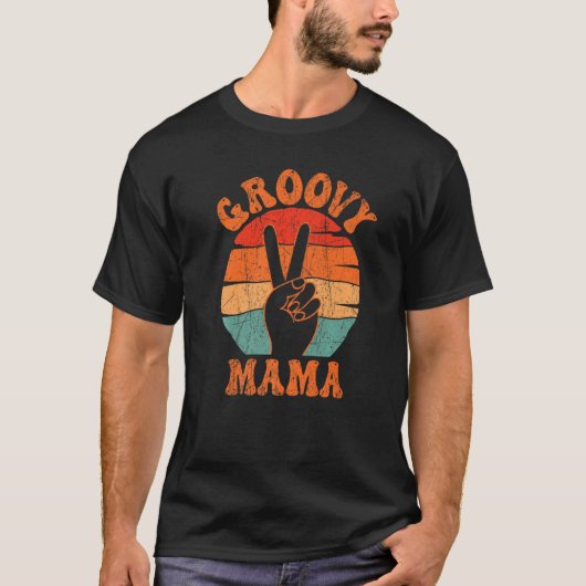 T-shirt Groovy Mama 70 s Aesthetic Nostalgia 1970 (Devant)