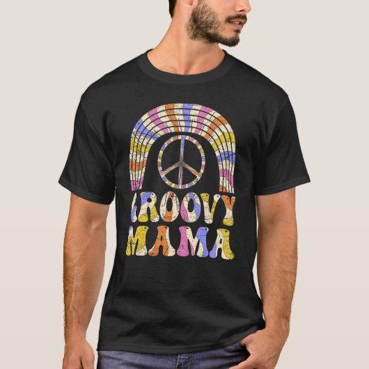 T-shirt Groovy Mama 70 s Aesthetic Nostalgia 1970 (Devant)