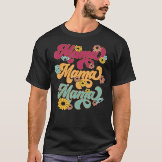 T-shirt Groovy mama one thankful mama thanksgiving mors (Devant)