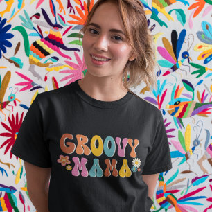 T-shirt Groovy Mama Tipografia Retro