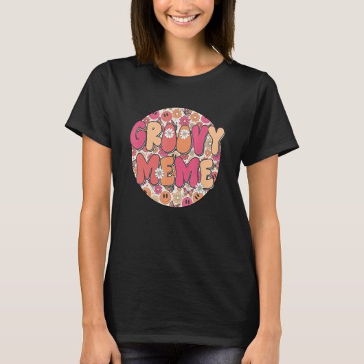 T-shirt Groovy Meme Hippie Retro Groovy Flower Fall Vibes (Devant)