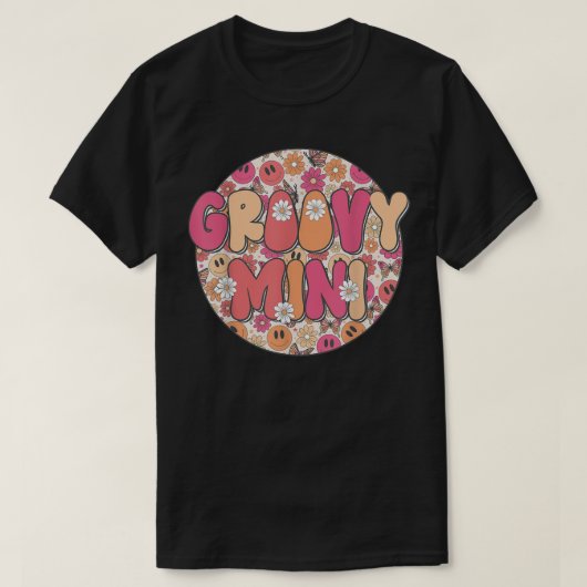 T-shirt Groovy Mimi Hippie Retro Daisy Flower Smile Face  (Design devant)