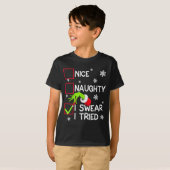 T-shirt Groovy Naughty I Swear I Tried Christmas Xmas Men  (Devant entier)