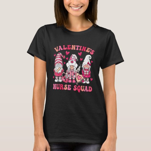 T-shirt Groovy Nurse Squad Gnomes Nurse Valentines Day Nur (Devant)