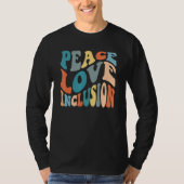 T-shirt Groovy Peace Love Inclusion SPED Squad Special Ed (Devant)