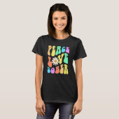 T-shirt Groovy PEACE LOVE SOBER Fun Lifestyle Still Clean (Devant entier)