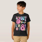 T-shirt Groovy Peace Out Seven I'm 8 Years Old 8th Birthda (Devant entier)