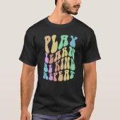 T-shirt Groovy PLAY LEARN BE KIND Retro Choose Kindness An (Devant)