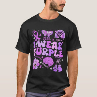 T-shirt Groovy Porter du Violet Soutenir la Journée de sen