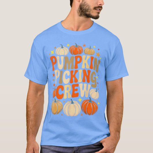 T-shirt Groovy Pumpkin Picking Crew Matching Familyee Autu (Devant)