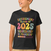 T-shirt Groovy Retirement Cl Of 2025 Teacher Countdown Loa (Devant)