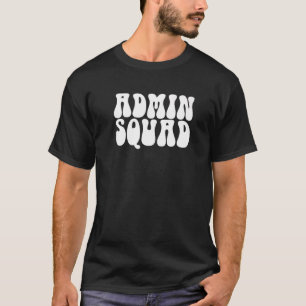 T-shirt Groovy Retro Admin Squad School Secretary Retro Of