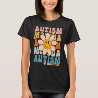 T-shirt Groovy Retro Autism Awareness Month Puzzle Piece S
