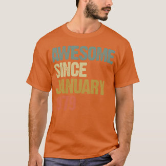 T-shirt Groovy Retro Awesome Since January 1979 funny