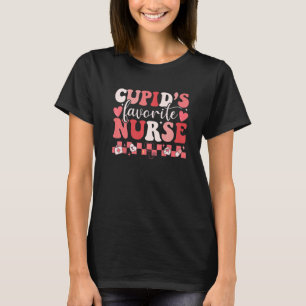 T-shirt Groovy Retro Cupidon Ma Nurse préférée de la Saint