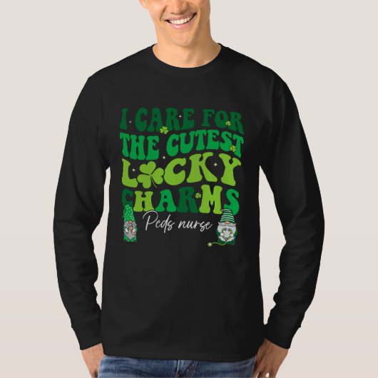 T-shirt Groovy Retro Peds Nurse St Patrick s Day Pediatric (Devant)