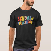 T-shirt Groovy Retro School Counselor Counseling Back To S (Devant)