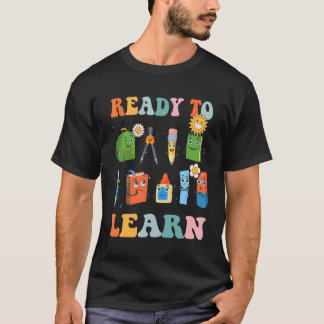 T-shirt Groovy Retro Teacher Life Daisy Hippy Ready To Lea