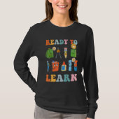 T-shirt Groovy Retro Teacher Life Daisy Hippy Ready To Lea (Devant)