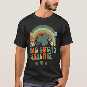 T-shirt Groovy Retro Un professeur chanceux Arc-en-ciel St