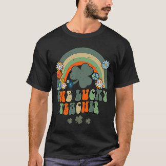 T-shirt Groovy Retro Un professeur chanceux Arc-en-ciel St