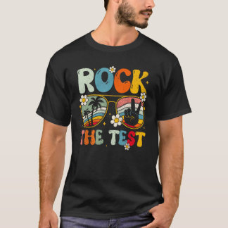 T-shirt Groovy Rock The Test Motivational Retro Teachers T