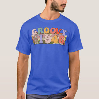T-shirt Groovy Since 19 Retro Hippie 77th Birthday girl