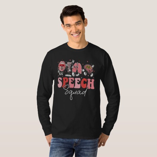 T-shirt Groovy Speech Therapy Speech Language Pathologist (Devant entier)