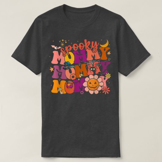 T-shirt Groovy Spooky Maman Incroyable Maman Fête d'Hallow (Design devant)