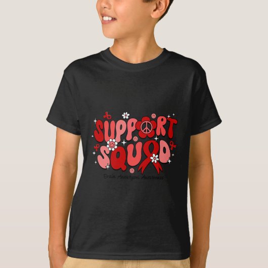 T-shirt Groovy Support Squad Brain Aneurysm Awareness Gift (Devant)