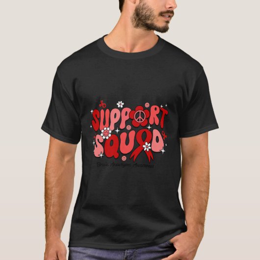 T-shirt Groovy Support Squad Brain Aneurysm Awareness Gift (Devant)