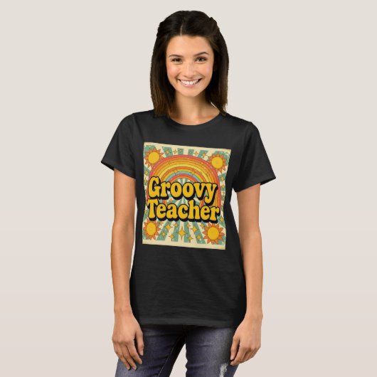 T-shirt Groovy Teacher appreciation Cute Retro Style (Devant entier)