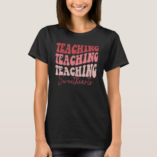 T-shirt Groovy Teaching Sweethearts Teacher Valentine's Da (Devant)