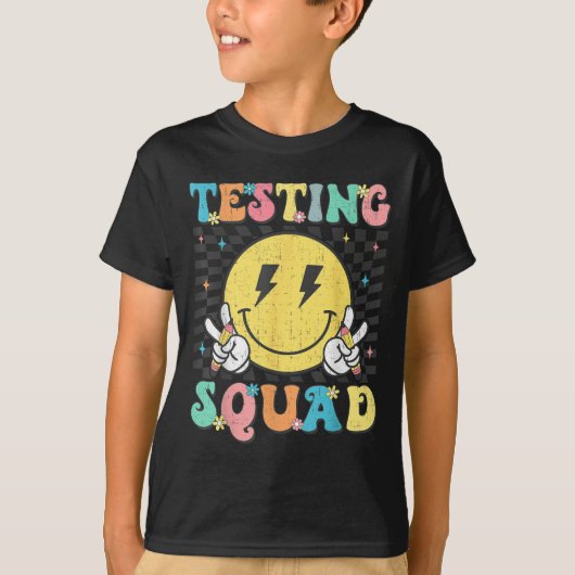 T-shirt Groovy Test Day Testing Squad Motivation Teacher S (Devant)