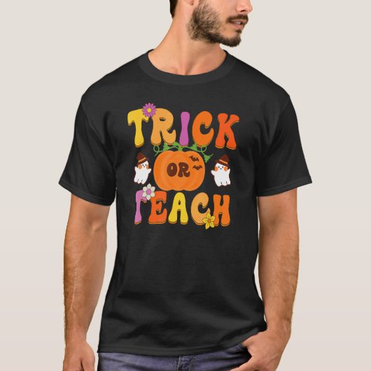 T-shirt Groovy Trick Or Teach  Teacher Halloween Costume (Devant)