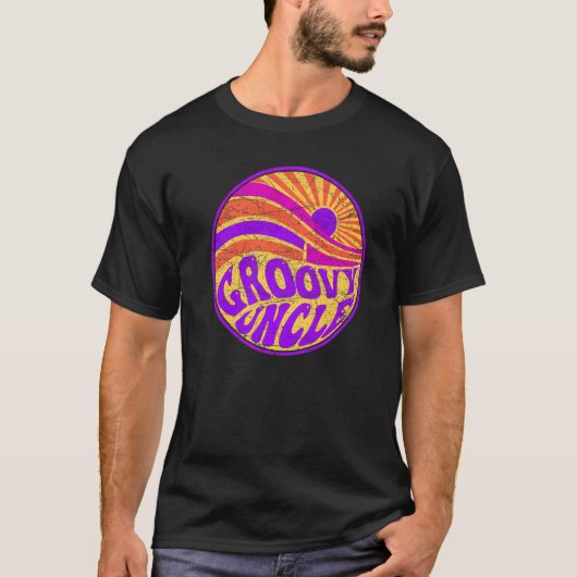 T-shirt Groovy Uncle 70s Aesthetic Nostalgia 1970's Retro  (Devant)