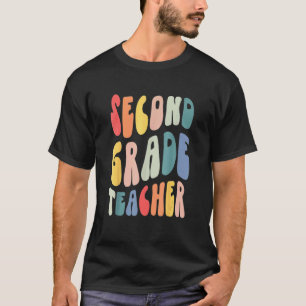 T-shirt Groovy Vintage 2e Professeur de Second Grade Retou