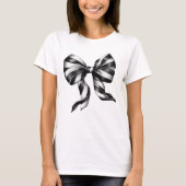T-shirt Gros Bow noir et blanc aquarelle (Devant)