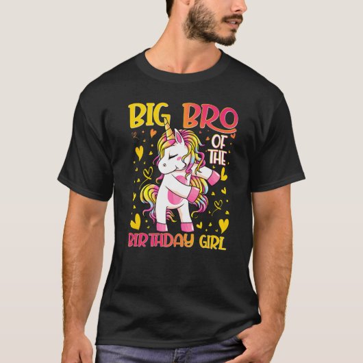 T-shirt Gros Bro De La Fille Anniversaire Flossing Unicorn (Devant)