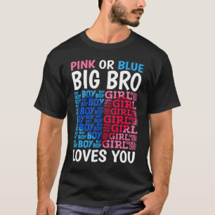 T-shirt Gros Bro Rose Ou Bleu Vous Aime Genre Révéler Bébé