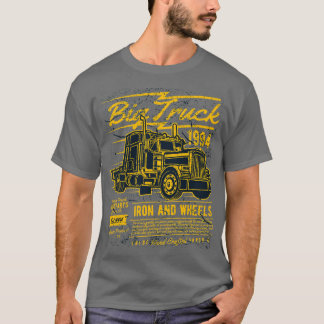 T-shirt Gros Camion Fer Et Roues Conception Vintage