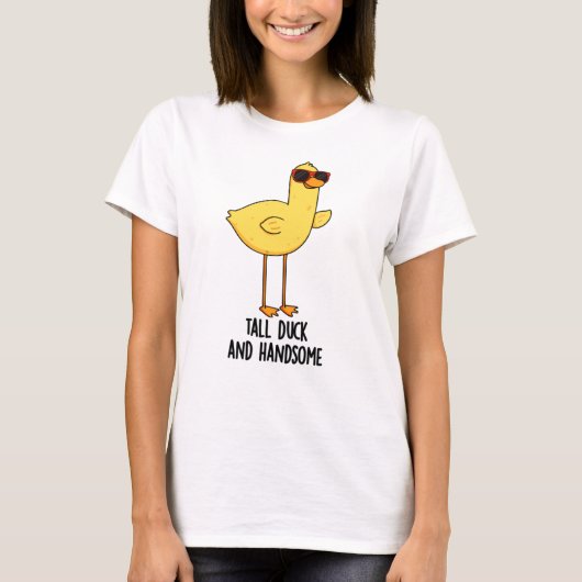 T-shirt Gros Canard Et Belle Chatte Animale Drôle (Devant)