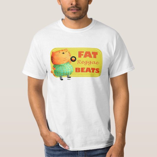 T-shirt Gros chat gras gras de reggae (Devant)