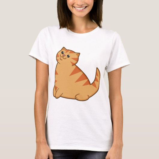 T-shirt Gros chat orange heureux (Devant)